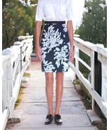 $375 Hugo Boss Veala Pencil Skirt 8 Medium Black White Career Bold Flora... - £93.48 GBP