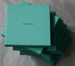 Lot of 5 Authentic Tiffany Blue Gift Boxes + White Ribbon Empty 6&quot; 15cm Box New - £95.89 GBP