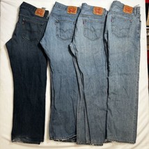 Lot of 4 Levi&#39;s 569 Loose Straight Blue Jeans Men&#39;s Size 36x34 - £37.36 GBP