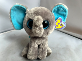 Ty Beanie Boos PEANUT the Elephant 6&quot; Solid Eyes Purple Tags Very good Condition - £19.51 GBP