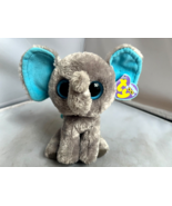 Ty Beanie Boos PEANUT the Elephant 6&quot; Solid Eyes Purple Tags Very good C... - $33.55 CAD