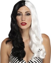 Seasonal Visions Sinestress Adult Costume Wig - Split Black and White On... - $19.95