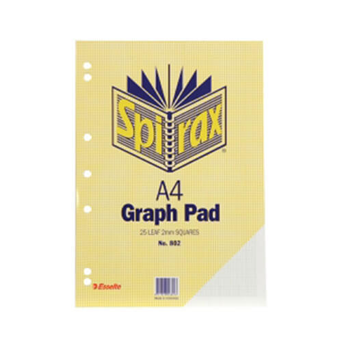 Spirax A4 25-Leaf Graph Pad (Pack of 10) - 2mm - $61.78
