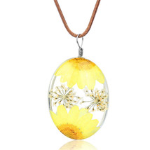 Yellow Peach Blossom Necklace - $13.99