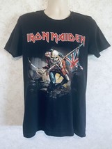 Iron Maiden Logo Tee Shirt The Trooper Black Men&#39;s Size Medium Flag Sword - $19.68