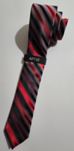 Apt. 9 Neck Tie Necktie Red, Black and Silver Striped Skinny Slim NEW NWT - $14.99