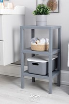 Shelf 3-Tier Organizer Plastic Shelf Unit Grey, Bookshelf, Bathroom, Kit... - $37.37