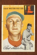 Vintage 1954 Baseball Card Topps #217 Paul Schreiber Coach Boston Red Sox - £7.89 GBP