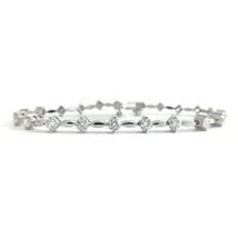 Authenticity Guarantee 
Round Diamond Bar Link Tennis Bracelet 14K White Gold... - £3,914.30 GBP