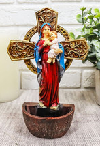 Madonna Our Lady Of Grace With Child Jesus Water Font Wall Decor Rosary Holder - £13.32 GBP