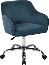 OSP Home Furnishings Bristol Chrome Base Upholstered Task Chair, Atlantic Blue - £157.23 GBP