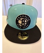 Brooklyn Nets Mint Black Color Fitted Cap Size 6 7/8 - £19.41 GBP
