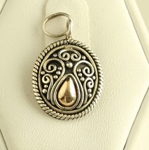 Vintage BA Suarti Indonesia 925 Sterling Silver &amp; 18K Yellow Gold Scroll... - $44.55