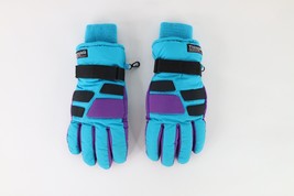Vintage 90s Streetwear Distressed Color Block Insulated Winter Gloves Te... - $39.55