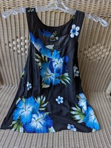 Aloha Fashion Hawaiian Dress Blue Hibiscus Womens Size XXL 2XL Flowers Floral - £27.79 GBP