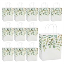 HOME &amp; HOOPLA Spring Greenery Watercolor Green Leaf Plastic Gift Bags an... - $17.96+