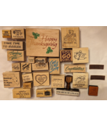 Lot 28 Mounted Rubber Stamps Mixed WORDED SAYINGS Thanks Get Well Love G... - £30.43 GBP