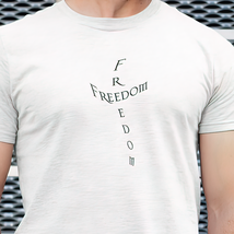 Bella &amp; Canvas Short Sleeve Tee &quot;Freedom Cross&quot; black font m - $21.94+