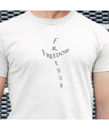 Bella &amp; Canvas Short Sleeve Tee &quot;Freedom Cross&quot; black font m - $21.94+
