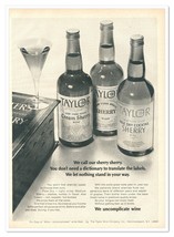 Taylor Sherry We Uncomplicate Wine Vintage 1968 Full-Page Magazine Ad - $9.70