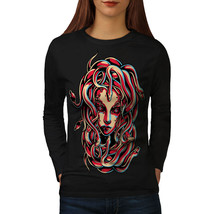 Wellcoda Medusa Queen Snake Womens Long Sleeve T-shirt, Viper Casual Design - £19.28 GBP