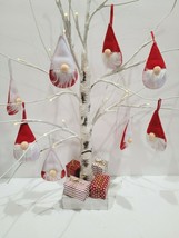 (8) Christmas Red White Felt Gnomes Tree Ornaments Decor 3.5&quot; SUPER CUTE! - £11.66 GBP