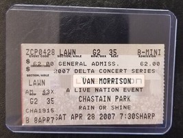 VAN MORRISON - ORIGINAL  APRIL 28, 2007 USED CONCERT TICKET STUB - $10.00