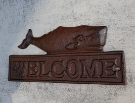 Cast Iron Nautical Ocean Sperm Whale Welcome Sign Decorative Wall Door P... - £14.94 GBP