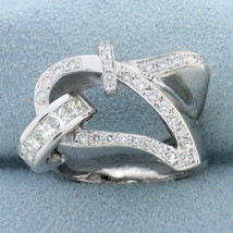 1ct Tw Diamond Abstract Design Ring In 18k White Gold - £1,172.61 GBP