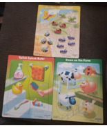 3 Playmonster -  3  to 6   Piece Puzzles USA made  cardboard Tray - $11.40