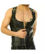 Genuine leather Buckled Vest Lace Up Zip top Mens Classic Biker Leather ... - $1,413.23 MXN