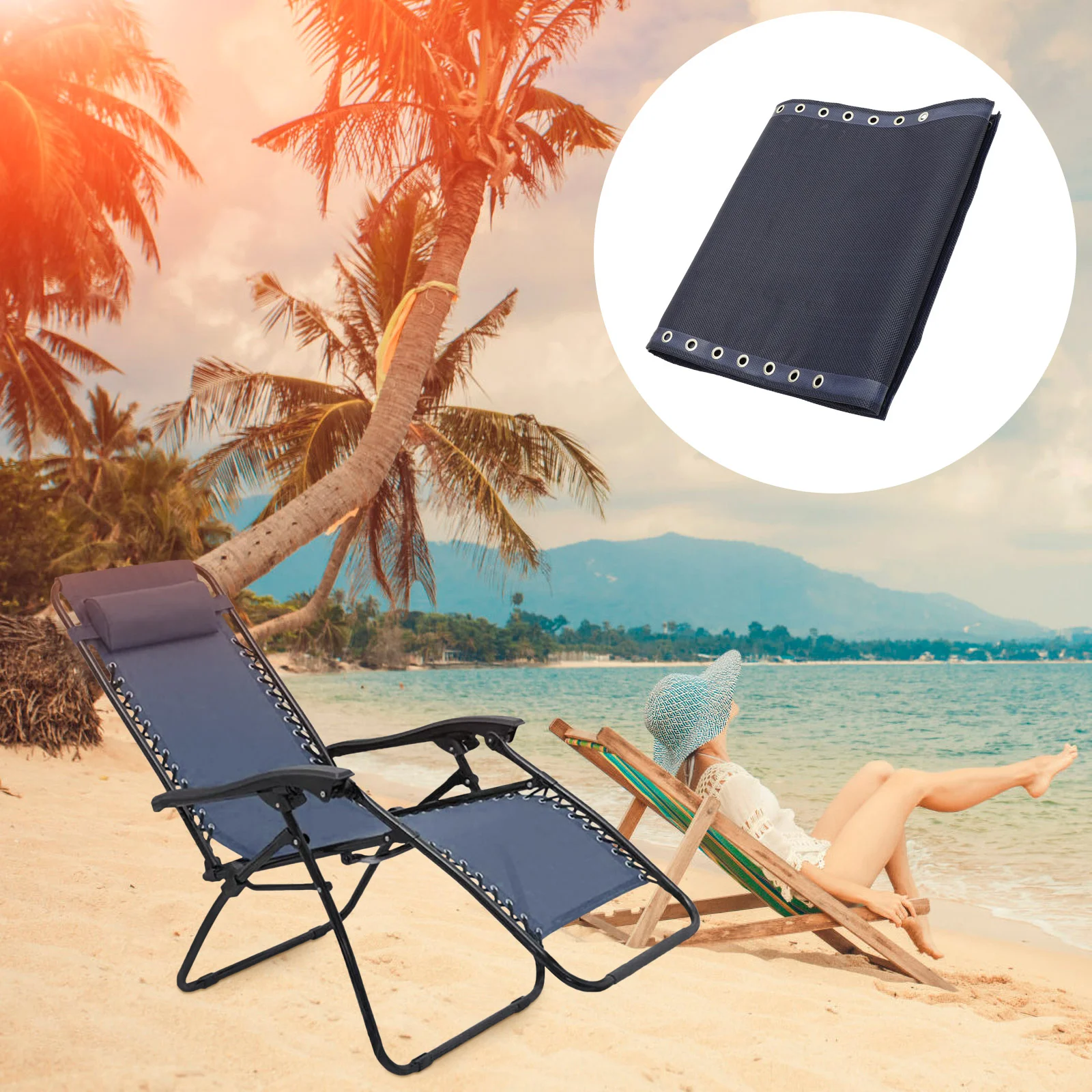 Recliner Replacement Canvas Useful Chair Folding Outdoor Exquisite Beach Deck - £20.26 GBP+