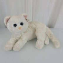 Ty Classic CRYSTAL All White TYSILK Kitty Cat 10” Plush 2011 Blue Eyes Pink Ears - £69.69 GBP