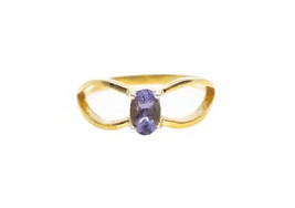 Solid Gold Tanzanite Engagement Ring Dainty Band 0.6 Ct - £65.72 GBP+