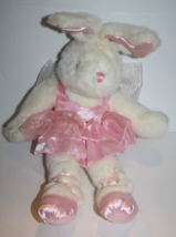 Dan Dee Bunny Rabbit Ballerina 13&quot; White Wing Soft Toy Fluffy Plush Pink Tutu - £28.91 GBP