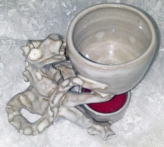 OOAK Hand Made Dragon Tealight Scent Warmer 4 1/4&quot; high x 4 1/2&quot; wide x 2 1/2&quot; d - £9.79 GBP