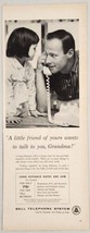 1959 Print Ad Bell Telephone System Daddy &amp; Daughter Talk to Grandma on Phone - £13.09 GBP