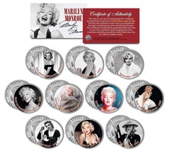 Marilyn Monroe * Movies * Colorized Jfk Half Dollar U.S. 10-Coin Set *Licensed* - £44.42 GBP