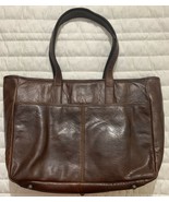 Jack Georges Voyager Business Tote #7917 Brown Leather Large Size 15&quot; x ... - $167.98