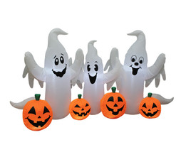 Halloween Inflatable Ghosts Pumpkins Patch Yard Decoration 6-Foot Long Outdoor - £72.37 GBP