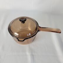 Corning Ware Vision Light Amber Glass Cookware 1L Sauce Pot  with Pyrex ... - $19.79
