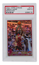 Lebron James 2003 Topps Chrome Réfracteur #111 Cavaliers Carte Rookie PSA 9 - £9,323.23 GBP