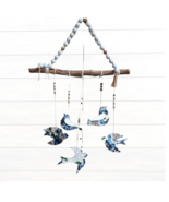 Handmade Bird Mobile Wall Hanging | Rustic Boho Nursery Decor | Wooden Beaded Wa - $20.00