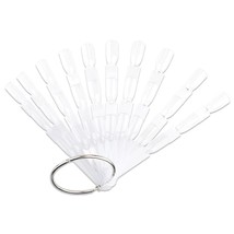 50 Piece 3 Tier Clear Nail Tip Sticks With Metal Ring Holder - £11.00 GBP