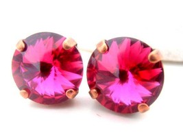Swarovski Earrings, Fuchsia Pink, Studs, Post Earrings, 1122, 12mm Rivoli Round  - £21.41 GBP