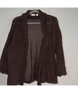Cato Womens 22/24 Plus Size Open Front Cardigan Sweater Brown Solid - €10,14 EUR