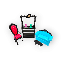 Monster High Coffin Bean Furniture Accessories 6 Piece Lot Sofa Table Chair - $27.72