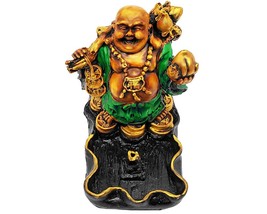 Fat Buddha Tall Long Incense Stick Holder Ash Tray Burner Meditation Bud... - $24.74