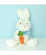 Easter Bunny Rabbit Plush White Pink Nose Curly Fur Carrot Stuffed Anima... - $23.69 CAD