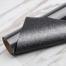 Black Glitter Htv Glitter Heat Transfer Vinyl 12Inx5Ft Glitter Iron On V... - $19.99